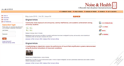 Desktop Screenshot of noiseandhealth.org