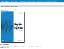 Tablet Screenshot of noiseandhealth.org